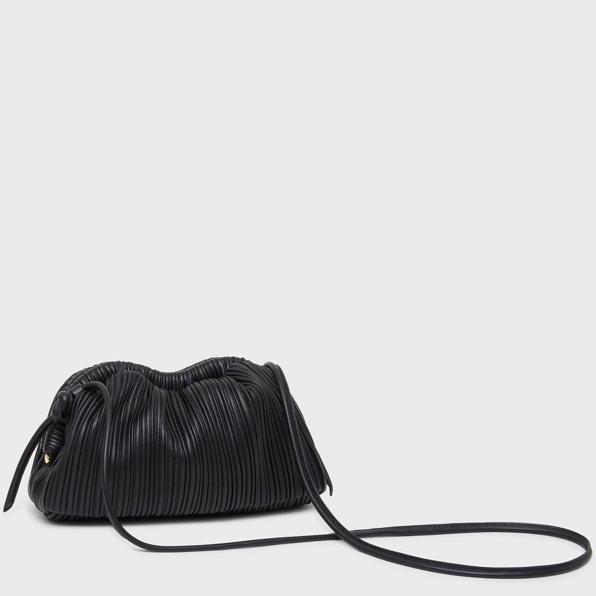 Women's Mansur Gavriel Pleated Mini Cloud Clutch Bags Black | AU M485XP